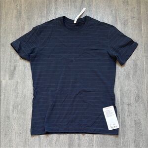 Lululemon Navy Blue Striped Men's Shirt